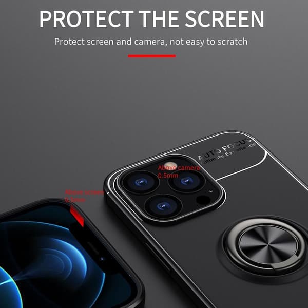 iPhone 13 Pro Max Fingerring Kickstand Hybrid Taske - Blå Blue