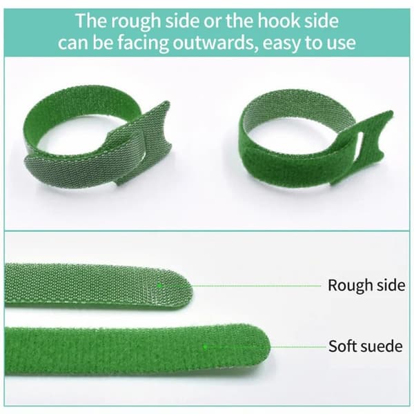 10 stk Nylon Magic Tape Hageplantebånd 10x1cm Green
