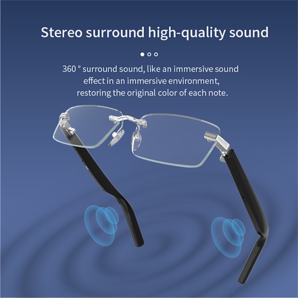 Wireless Music Bluetooth 5.3 Smart Glasses Mikrofon Høyttaler Sykling Løping Transparent