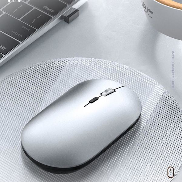 T - WOLF X2 genopladelig 2.4G+Bluetooth trådløs mus til pc Black