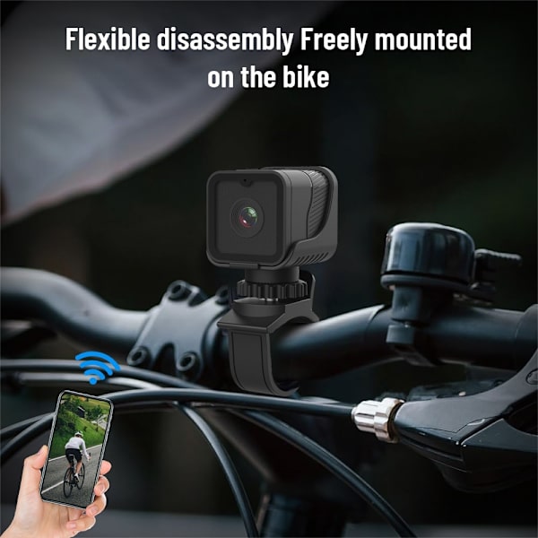 1080P HD Vattentät Utomhussport Cykelkamera WiFi Video Recorder Kamera Svart
