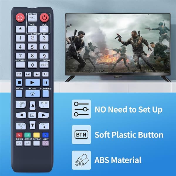 Fjernkontrollerstatning for AK59-00177A for Samsung Blu-ray DVD-spiller Black