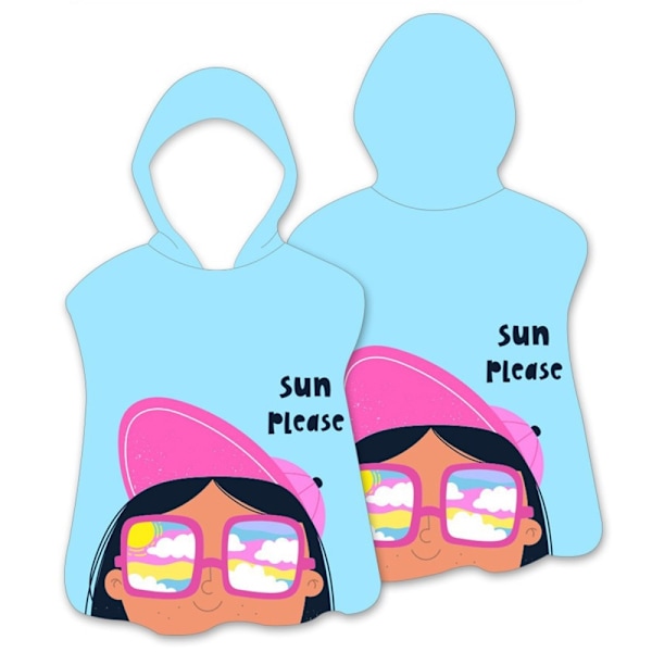 Huva Cape Badhandduk Badrock Poncho, 60x60cm - Glasses Girl / Bl Blå