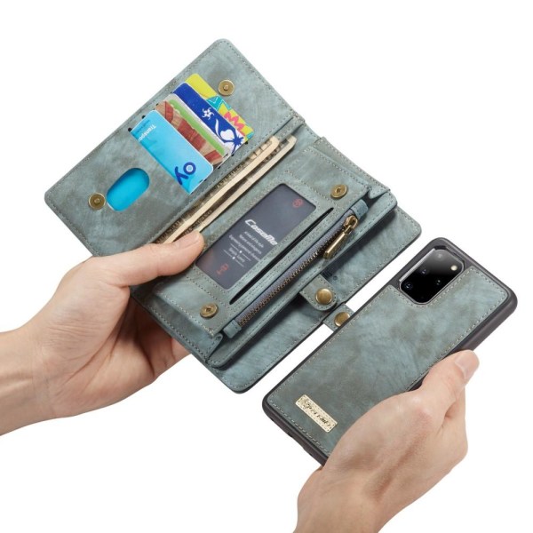 CASEME Samsung Galaxy S20 Plus Retro läder plånboksfodral - Blå Blå