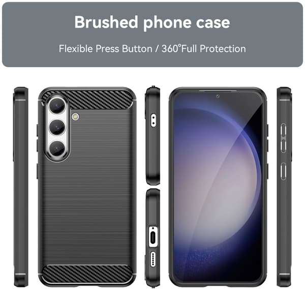 Samsung Galaxy S24 Karbon fiber Texture Skal - Svart Svart