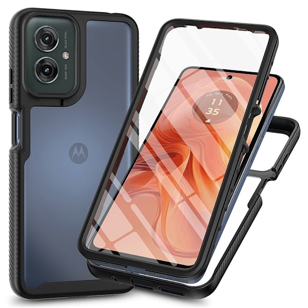 For Motorola Moto G55 Deksel i PC+TPU med Støtdemping Black