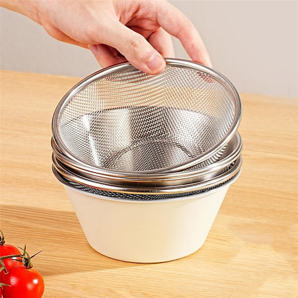 14 cm si med skål Si i rustfrit stål Silver
