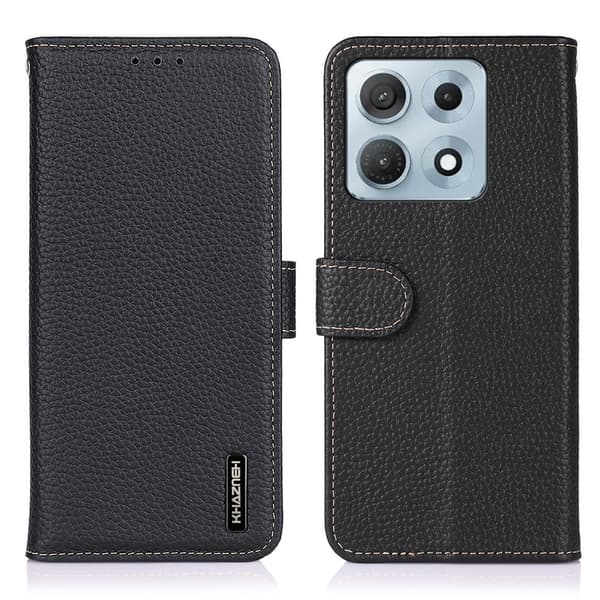 KHAZNEH Telefonpungcover i læder til Motorola Edge 70 Max 5G Black