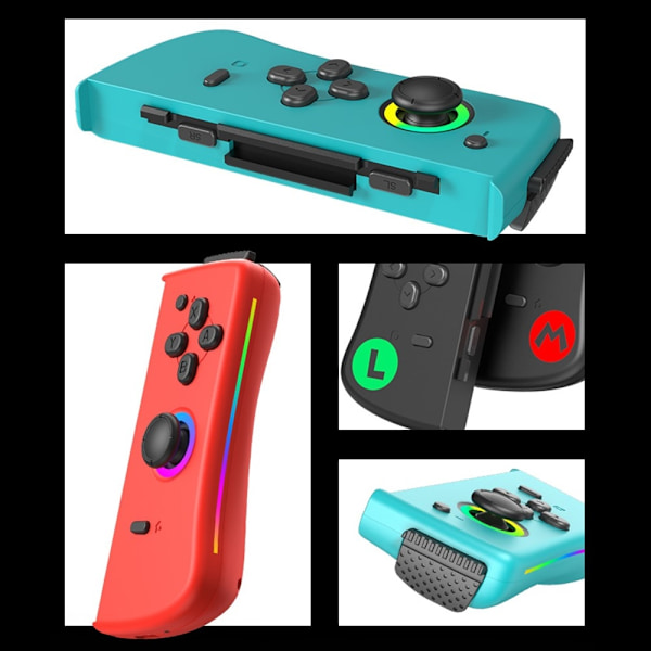 Kompatibel med Nintendo Switch Joy-Con Controller Bluetooth Gamepad - Rød+Blå Blue