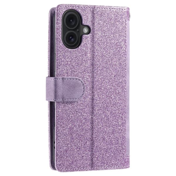 Til iPhone 17 Etui med Lynlåslomme og 9 Kortlommer Purple