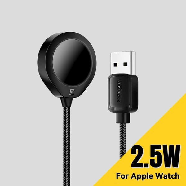 ESSAGER kellolle USB - kaapeli Magneettinen ABS Waterdrop Shape - laturi Black