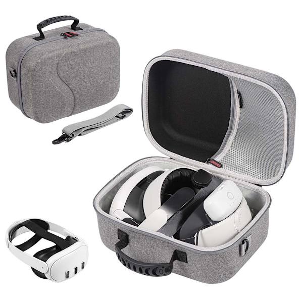 För Meta Quest 3 VR Hardshell Bärväska Skyddsväska Förvaring grå