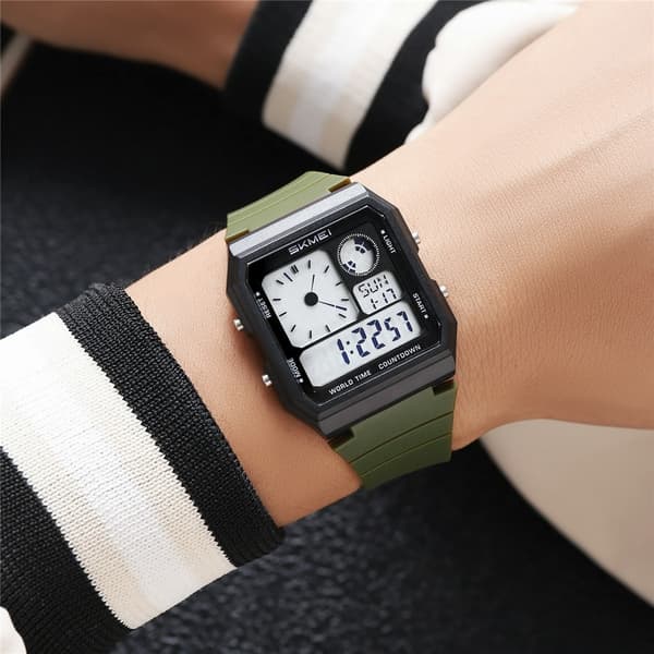 SKMEI Digital Elektronisk Armbåndsur Ur Baggrundsbelysning - Army Green