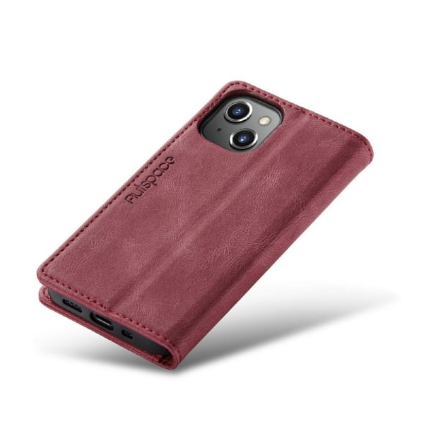 AUTSPACE A01 Retro lompakkokotelo iPhone 13 Mini - Punainen Red