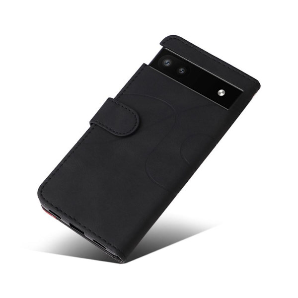Til Google Pixel 6a 5G KT-serie-1 dobbeltfarve sort Black