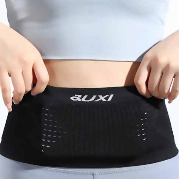 Elastisk løbebælte - taljetaske Fanny Pack - Sort / L Black
