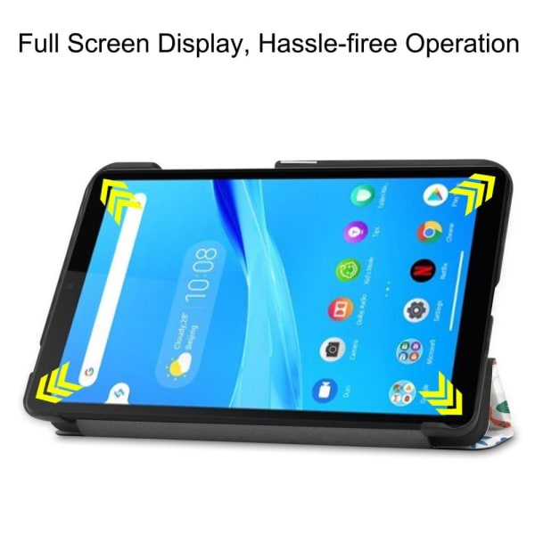 Tri-fold Fodral till Lenovo Tab M7 (1 Gen) - Butterflies Vit