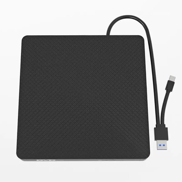 USB 3.0 + Type-C DVD-stasjon Ekstern CD-leser VCD-brenner Ultra tynn Black