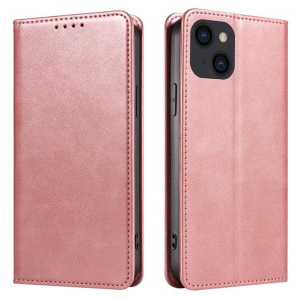 Wallet Stand Telefontaske til iPhone 15 Cell Cell Cover - Rose G Pink gold