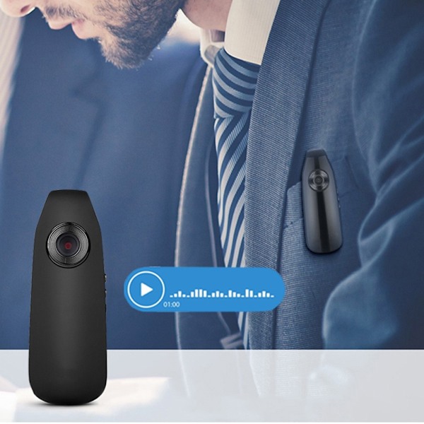 Mini Body Kropps Kamera 1080P HD Loop Recording Video Recorder inkl 32GB SD-kort Svart