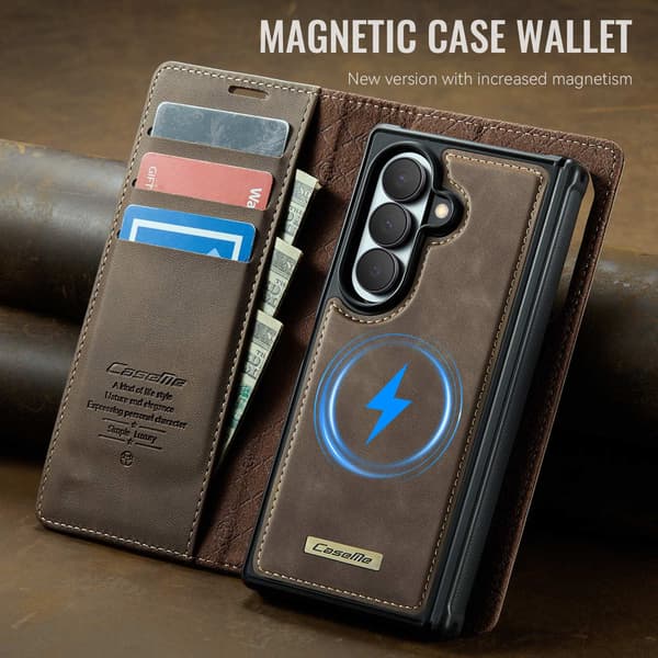 CASEME Telefonfodral med stöd för Samsung Galaxy Z Fold8 Ultra Brun