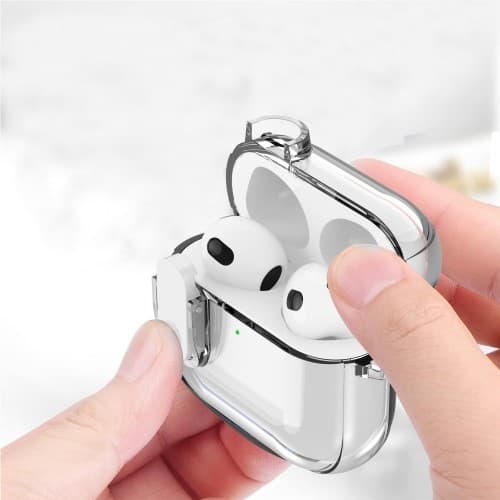 Til AirPods 4 Hovedtelefoner Etui Snap Switch Ice Crystal Clear Shell - Gennemsigtig Transparent