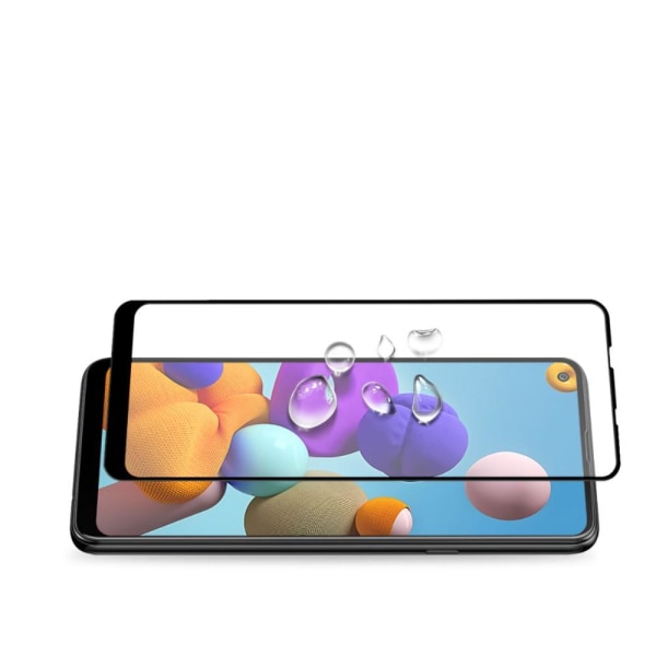 AMORUS Samsung Galaxy A21s Härdat glas - Svart Transparent