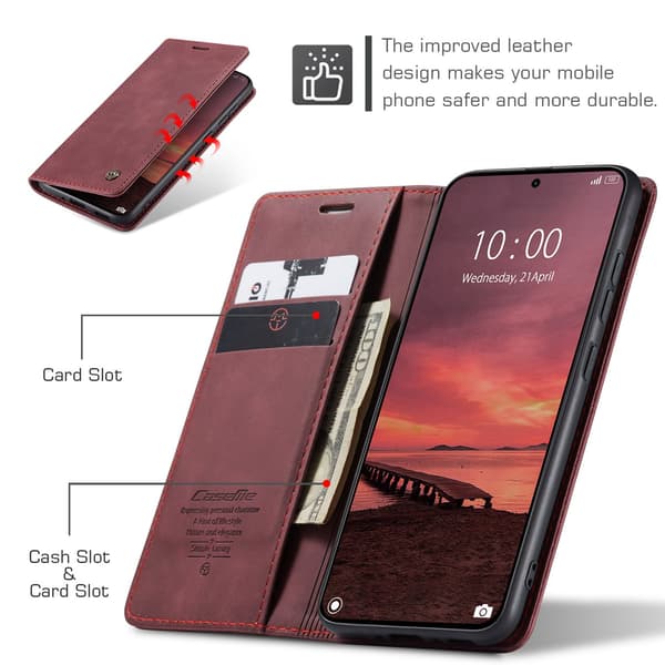 CASEME Plånboksfodral Xiaomi 15T Pro - Röd Röd
