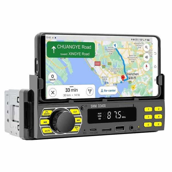 Bluetooth Stereo Autostereo FM Radio MP3 - soitin Puhelinteline Black