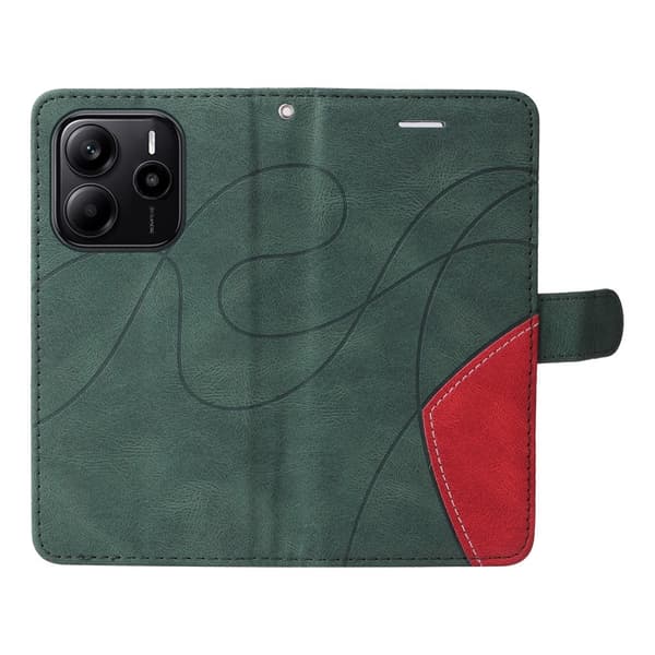 Til Xiaomi Redmi Note 14 4G KT-serie-1 dobbeltfarve tegnebog Green