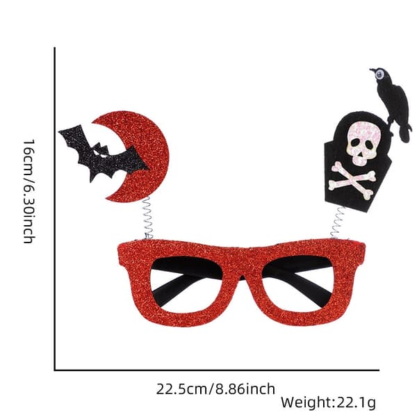 Halloween Briller Fest Kostume Dekoration - Rød måne + grav Red