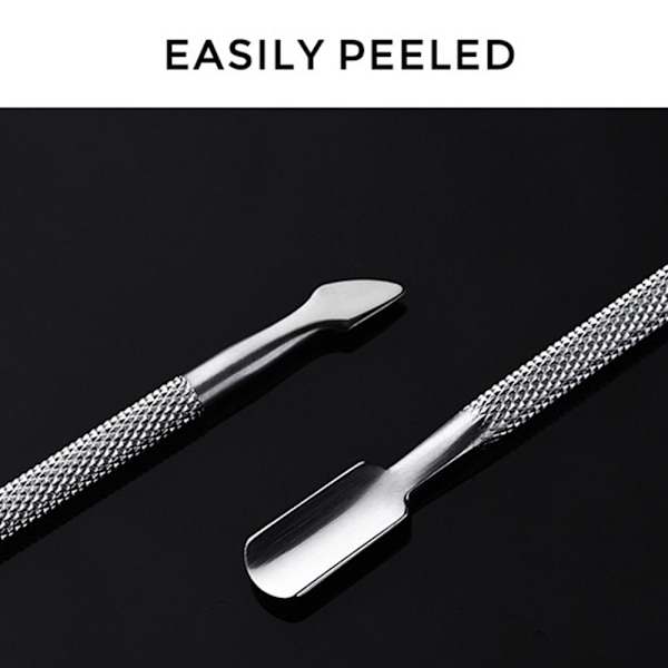 Cuticle pusher Nail polish remover tool double ends Silver