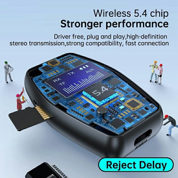 Bluetooth 5.4 lydmottaker/sender 2-i-1-adapter for trådløs lydstrømming Black