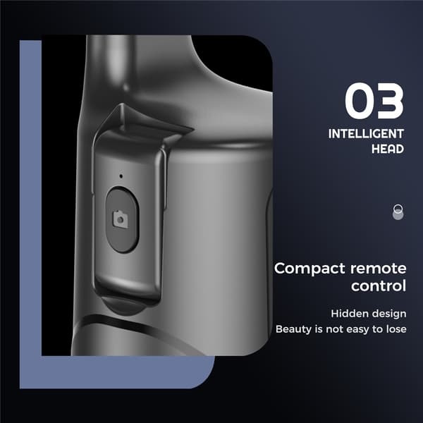 Geststyrd AI Intelligent Auto Tracking Telefongimbal Bluetooth fjärrkontroll Svart