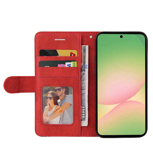 Til Samsung Galaxy A57 5G lommebokdeksel Red