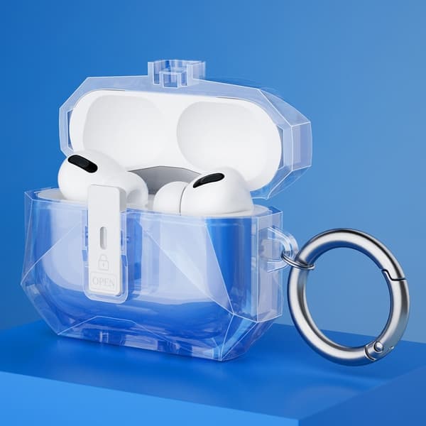COTECI Til AirPods Pro 3 Beskyttende Etui Med Metalkrog - Blå Blue