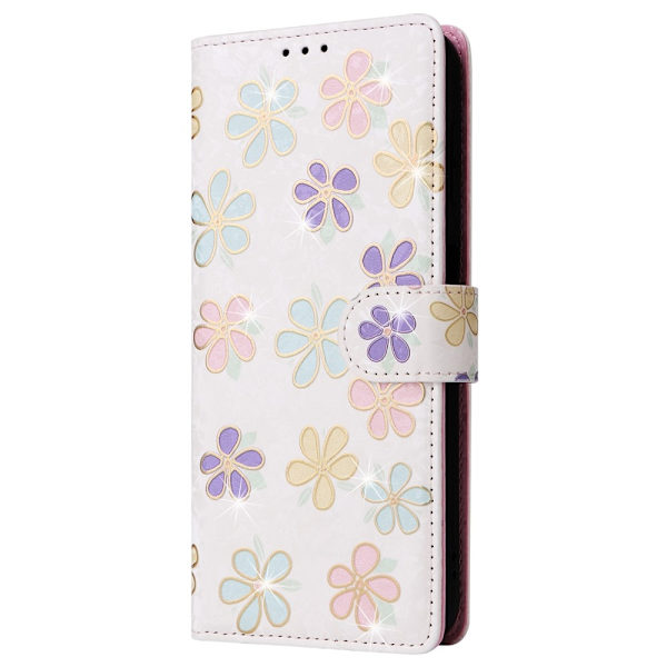 Samsung Galaxy A35 5G -nahkakotelo RFID-esto korttipaikoilla Puhelimen suojus - Colorful Flower Multicolor