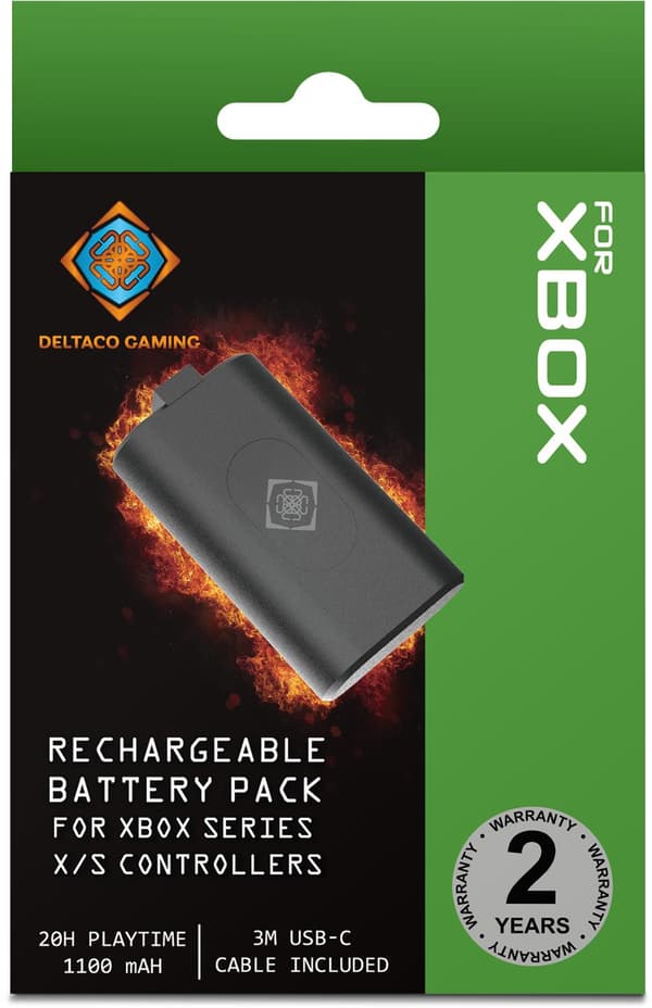 DELTACO GAMING Oppladbart batteri for Xbox X/S - kontrollere Black