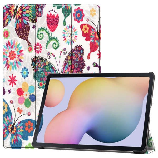 Tri-fold Stand Smart Case for Samsung Galaxy Tab S7 Plus / S8+ - Butterflies Multicolor