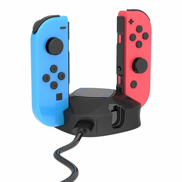 Kompatibel med Nintendo Switch + OLED Joy - Con - kontroller 4 - i - 1 laddningsstation Svart