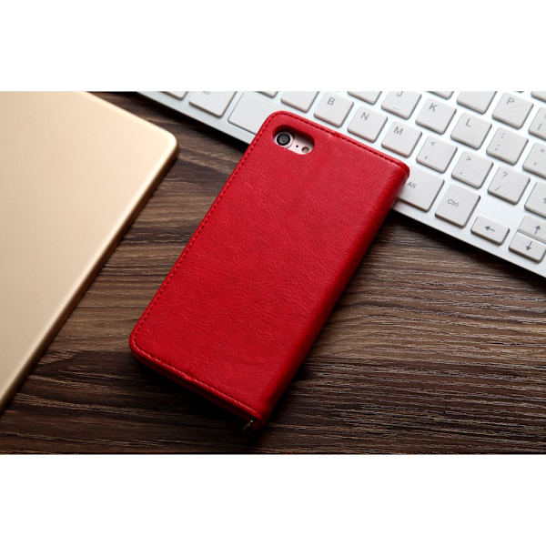 CMAI2 Litchi lommebokveske til iPhone 7 / 8 / SE (2020) - Rød Red