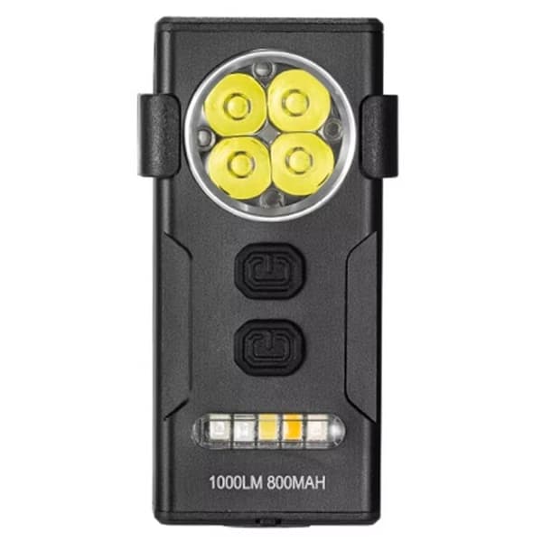 Magnetisk nøglering lommelygte arbejdslys 4-LED flere farver magnetclips Black