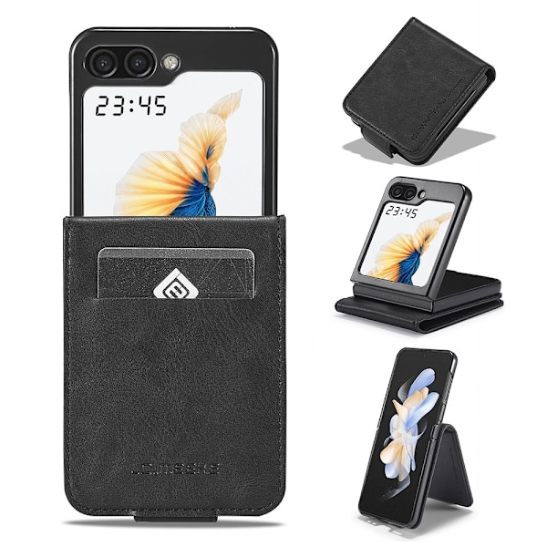 LC.IMEEKE för Samsung Galaxy Z Flip6 5G Mobilskal med Kortfack i PU-läder - Svart Svart