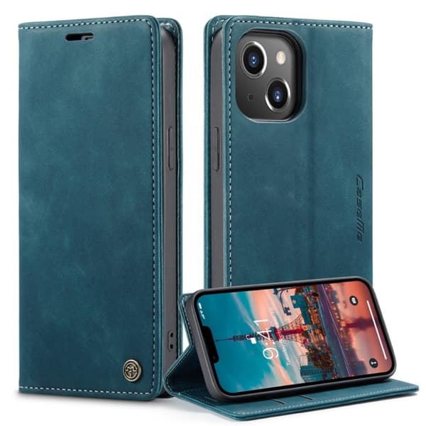 CASEME Retro tegnebog taske til iPhone 14 - Blå Blue