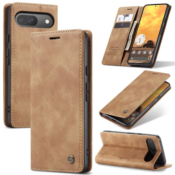 CASEME Til Google Pixel 9 Pro / Pixel 9 Etui Stativ Telefon Cover Brown