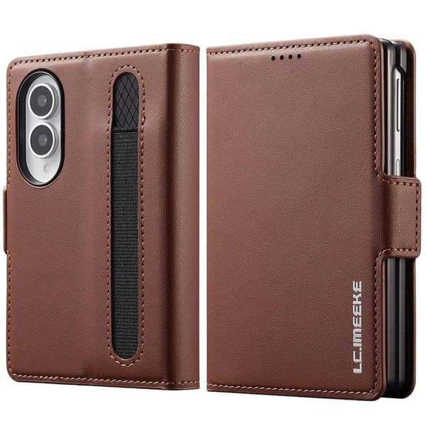 LC.IMEEKE Telefonplånboksfodral med stöd till Samsung Galaxy Z Fold8 Brun