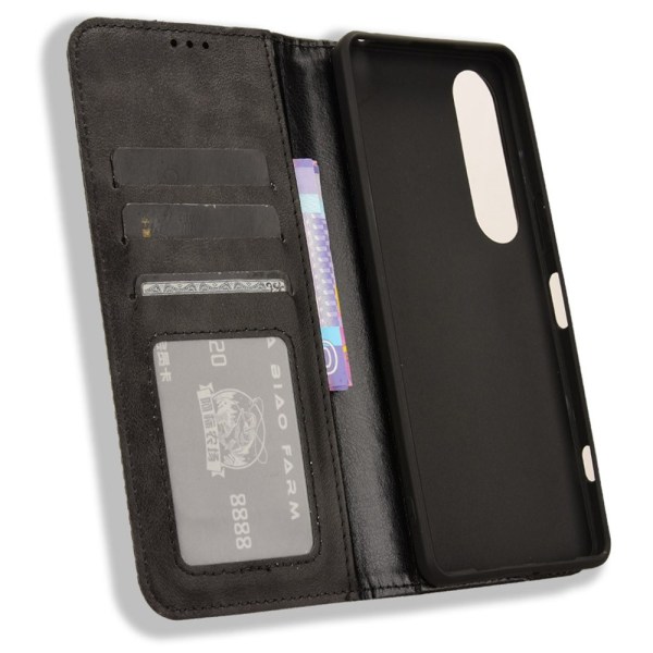 Wallet Stand Flip-telefonetui til Xperia 1 VI - Sort Black