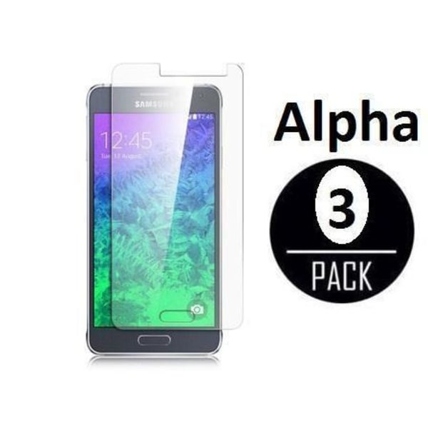 3stk skjermbeskyttere for Galaxy Alpha + rengjøringsklut Transparent