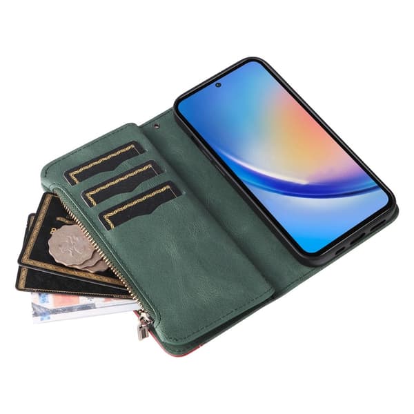 KT Multifunksjons Serie-5 For Samsung Galaxy A35 Telefonveske Green