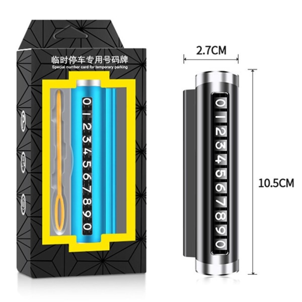 Bilmidlertidige parkeringskortruller Telefonnumre Parkeringsplad Black